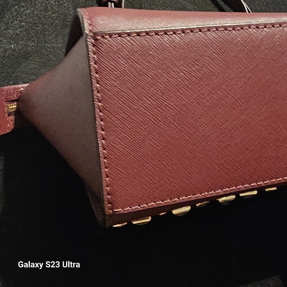 Michael Kors Maroon Selma Saffiano Leather Crossbody Bag - Picture 6 of 16